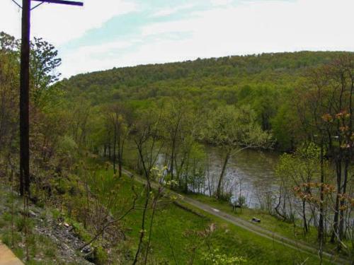 Looking down at old path