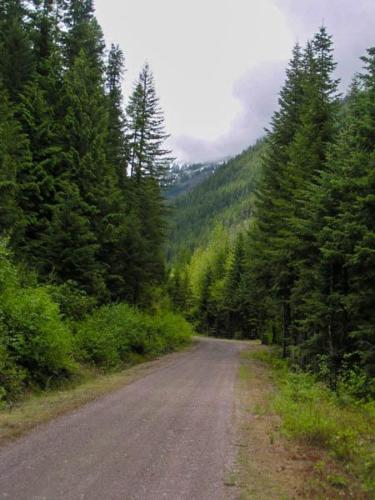 Beginning of mountain pass